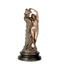 Figura femenina Bronce Escultura Diálogo Decoración interior Latón Estatua TPE-753